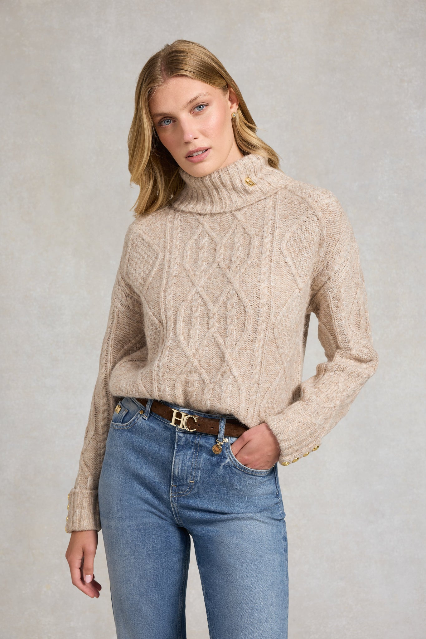 Noveli Roll Neck Knit (Taupe)