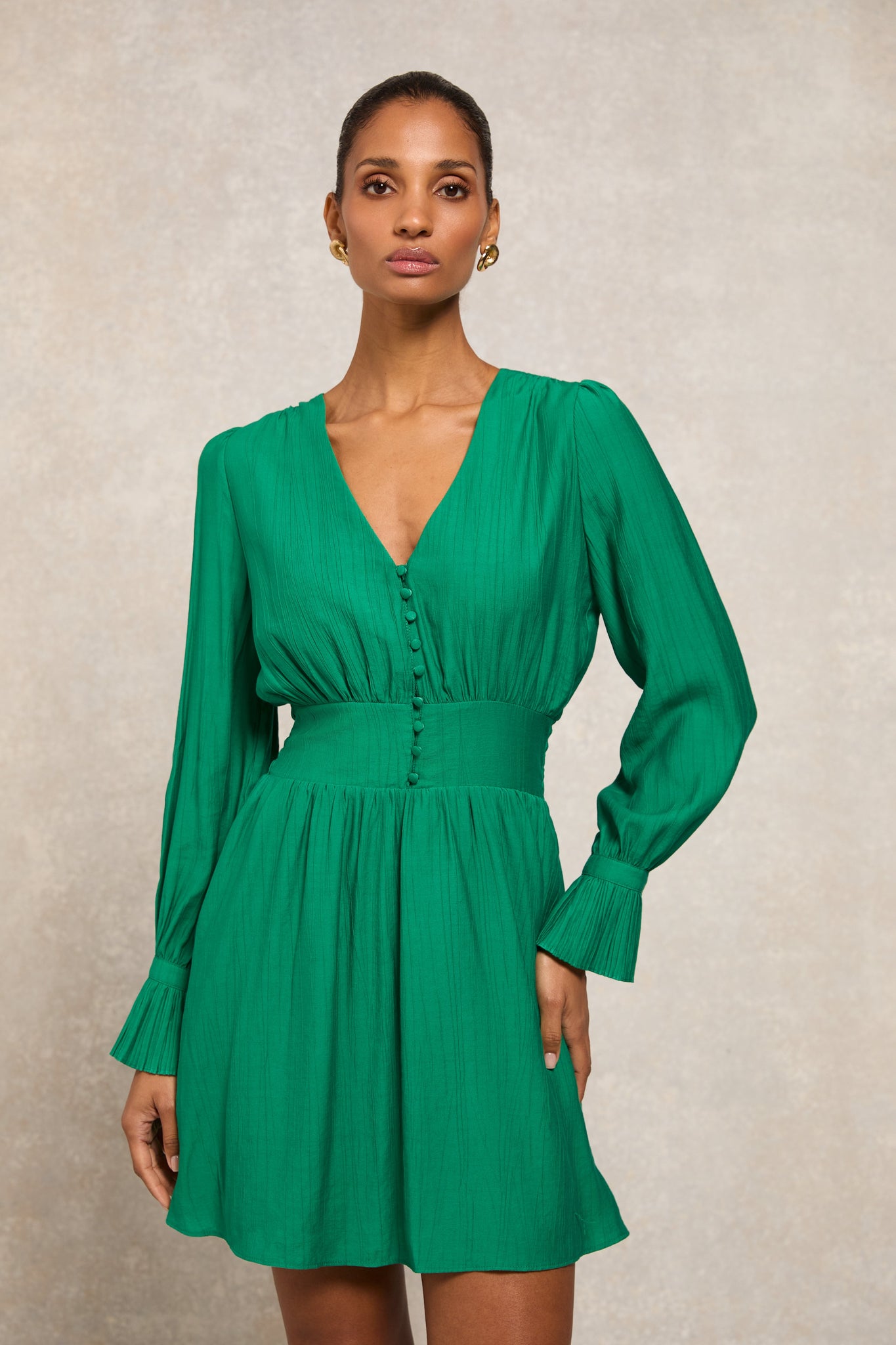 Holland Cooper Phoebe V-Neck Mini Dress Jewel Green Women's Size 10