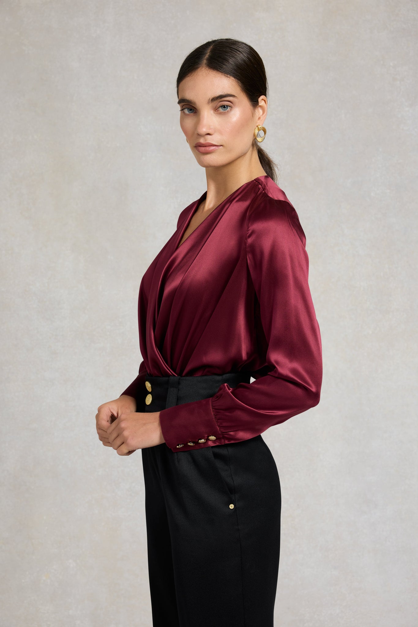 Silk Bodysuit (Burgundy)