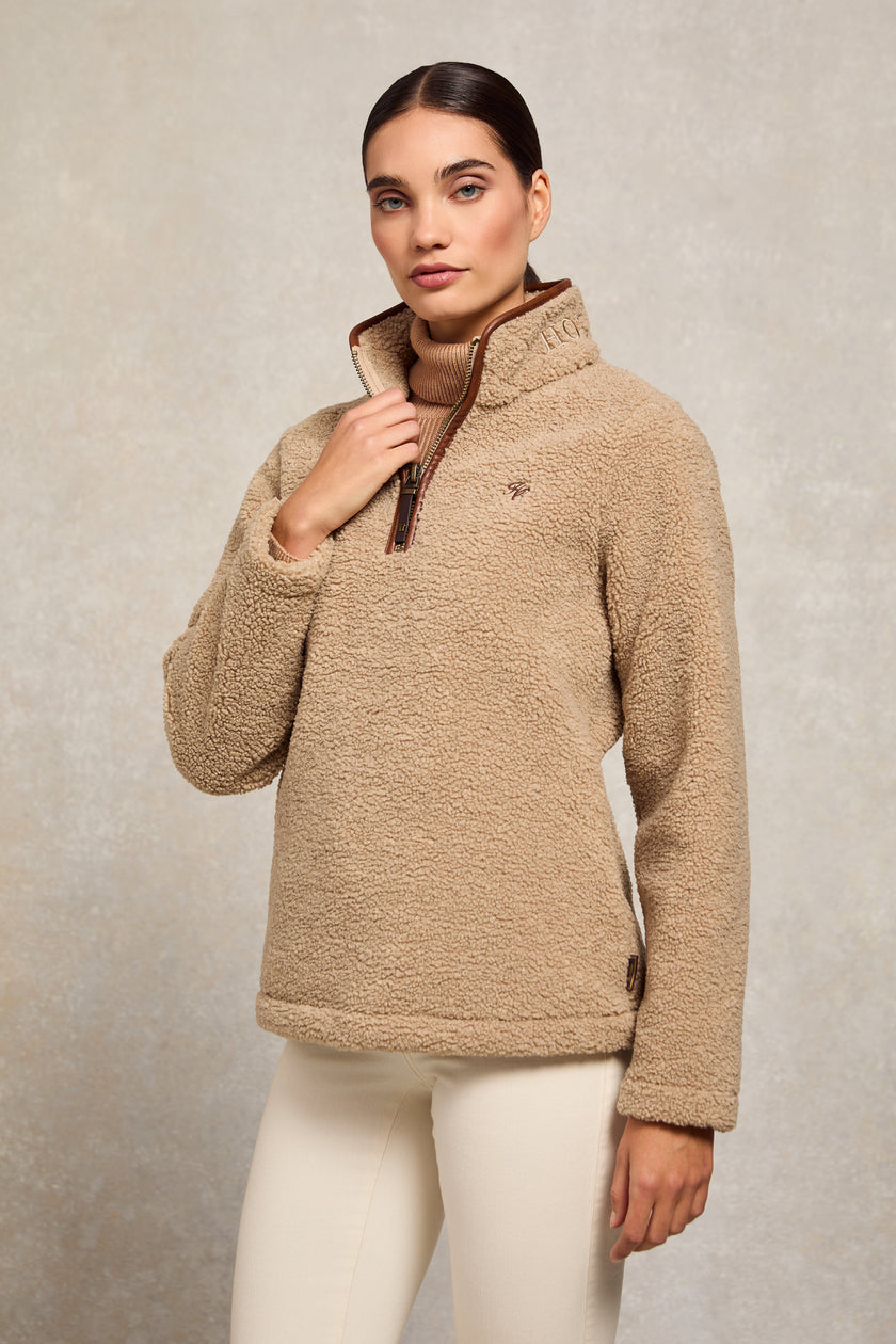 Country Fleece Quarter Zip (Natural Borg)