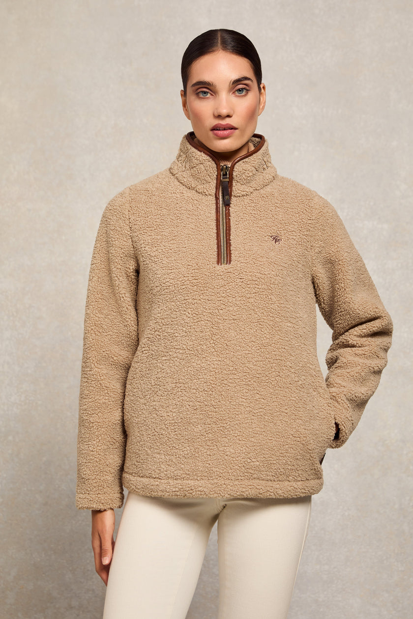 Country Fleece Quarter Zip (Natural Borg)