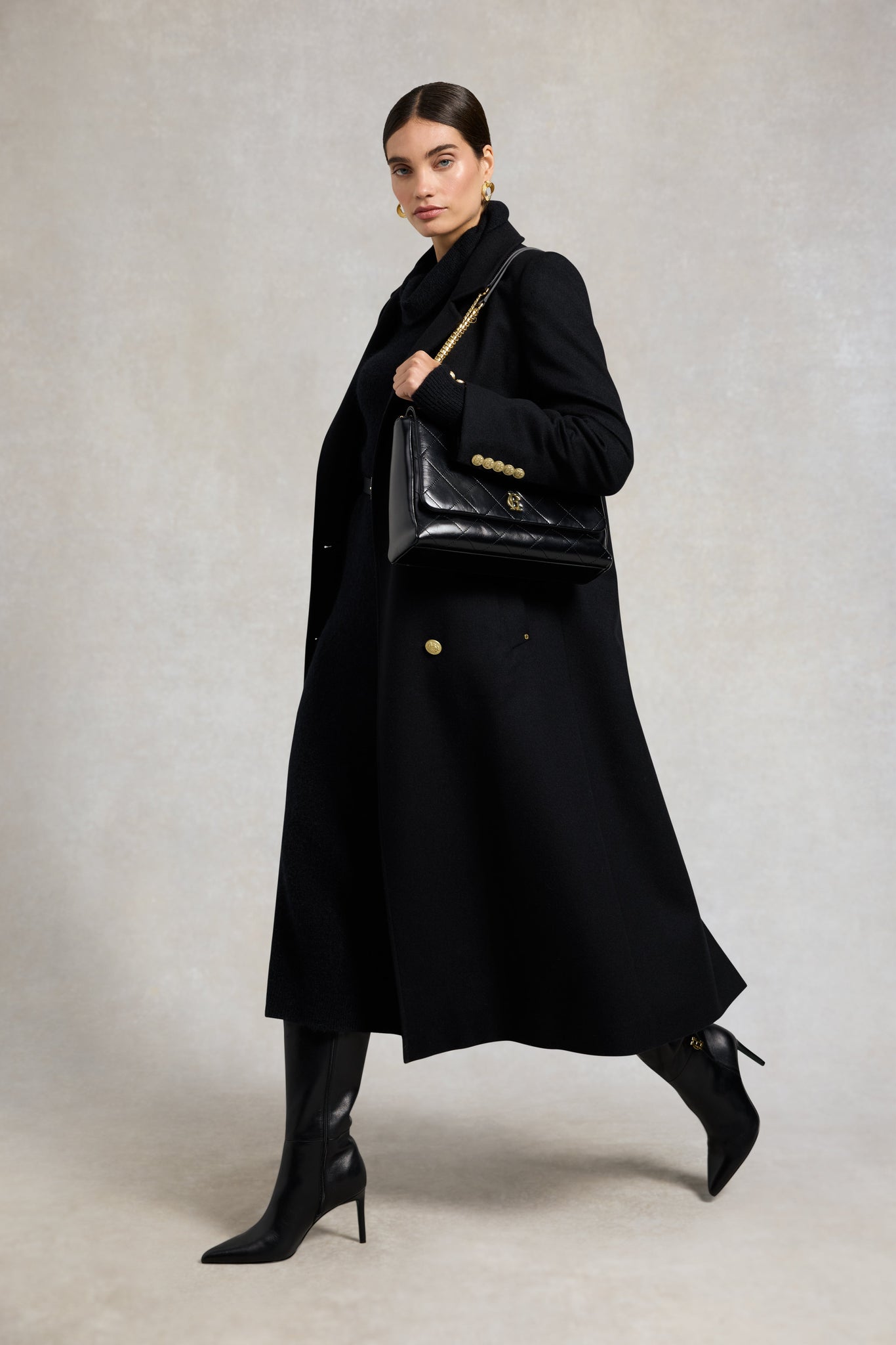 Berkeley Roll Neck Dress (Black)