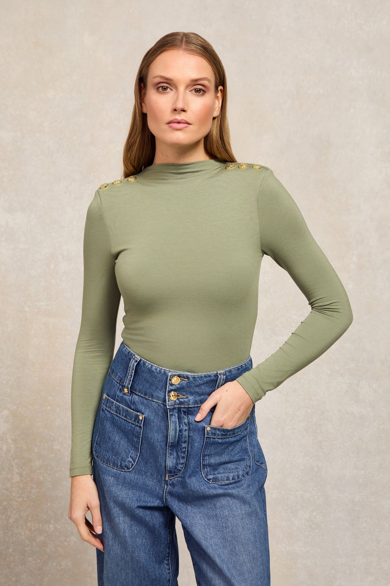 Harper Longsleeve Top (Sage)