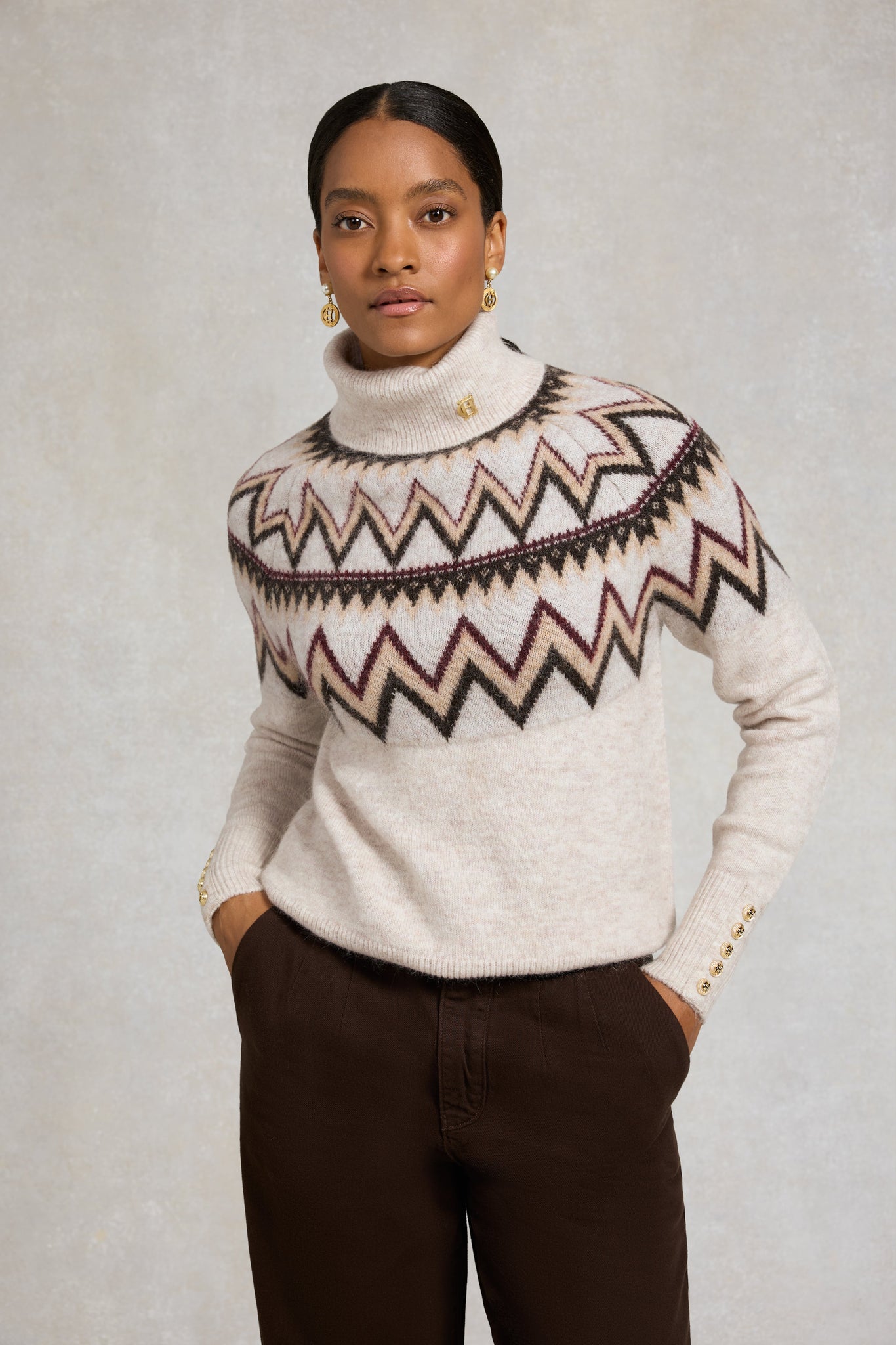 Alice Roll Neck Knit (Barley)