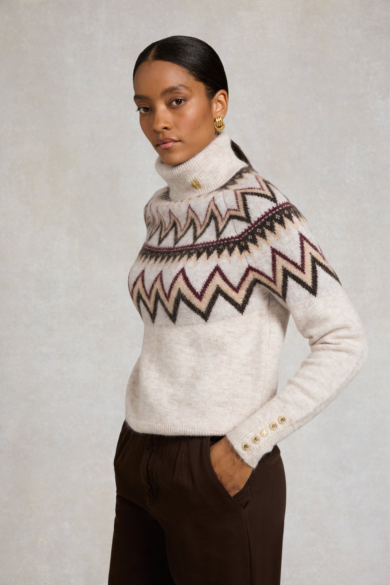Alice Roll Neck Knit (Barley)