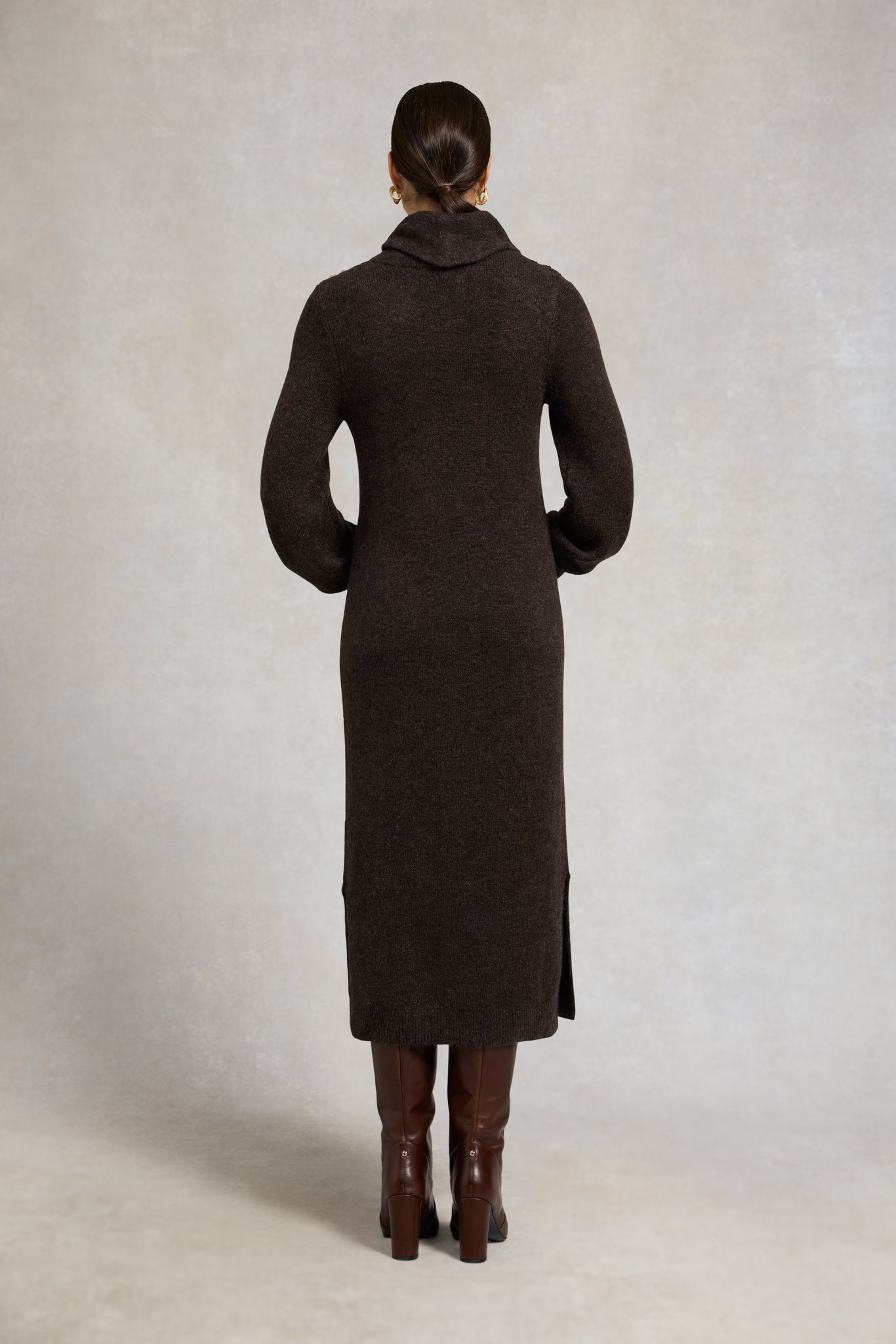 Berkeley Roll Neck Dress (Chocolate)
