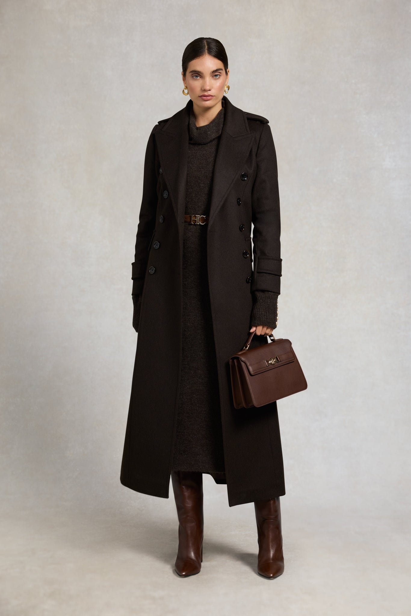 Berkeley Roll Neck Dress (Chocolate)