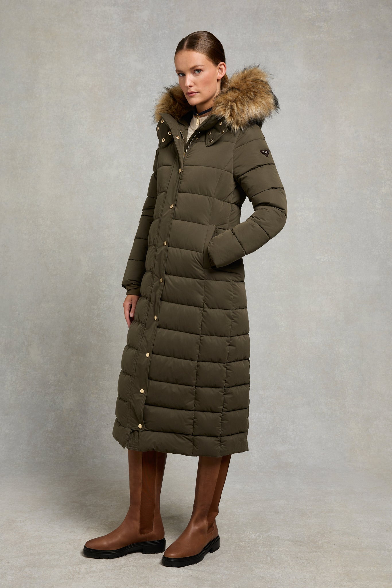 Stoneleigh Longline Coat (Heritage Khaki)