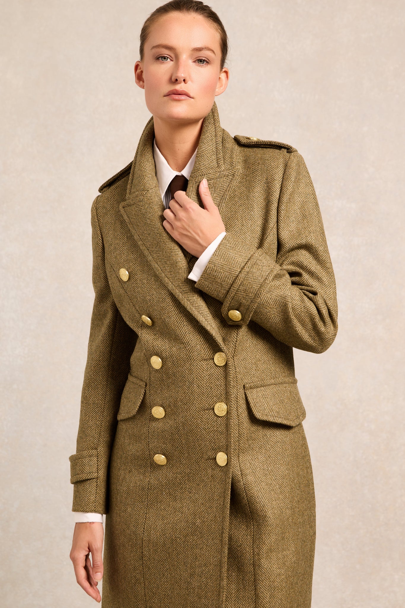 The Great Coat (Moss Herringbone)