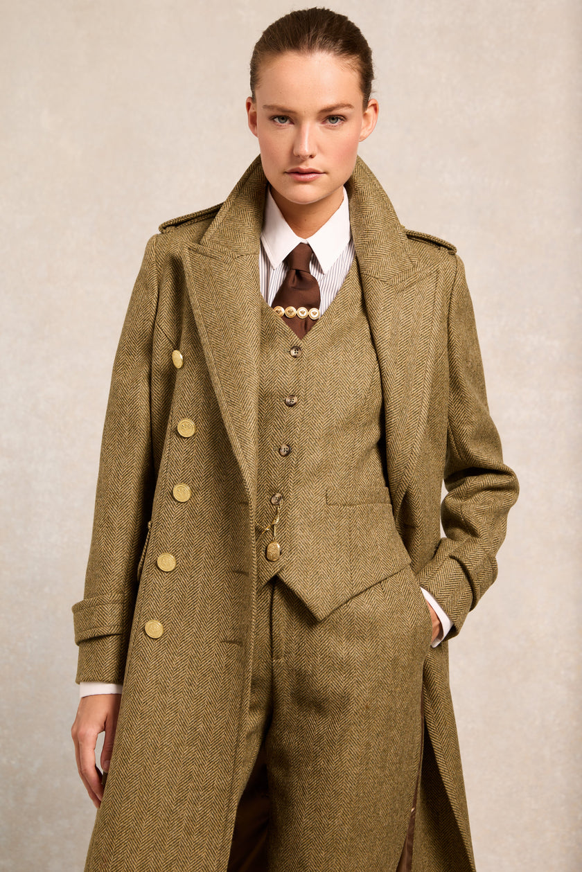 The Great Coat (Moss Herringbone)