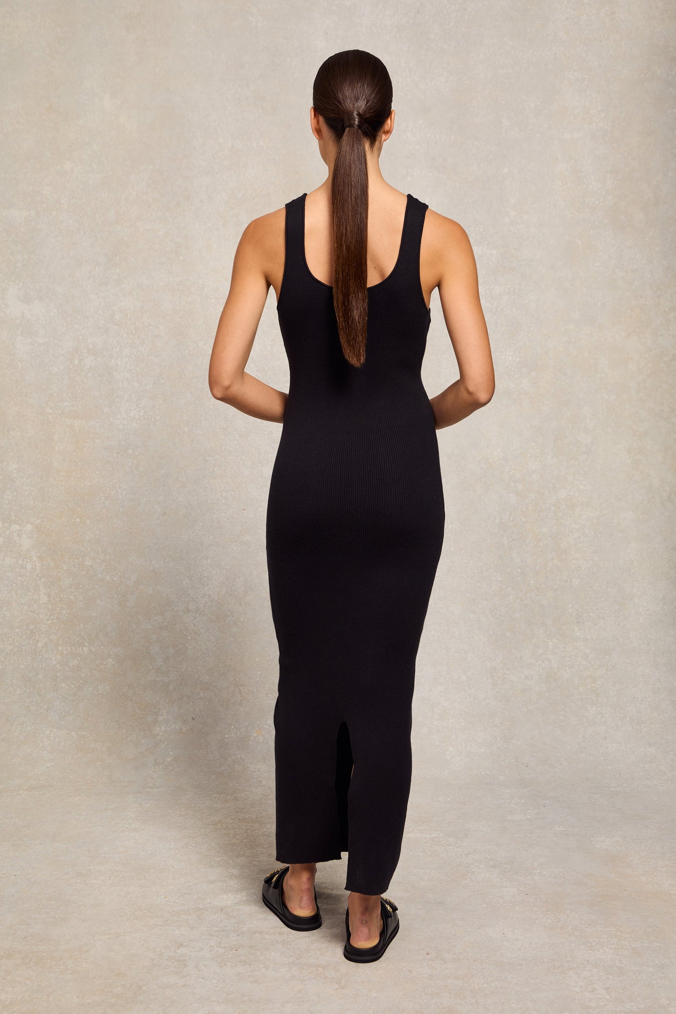 Juliet Knit Maxi Dress (Black)
