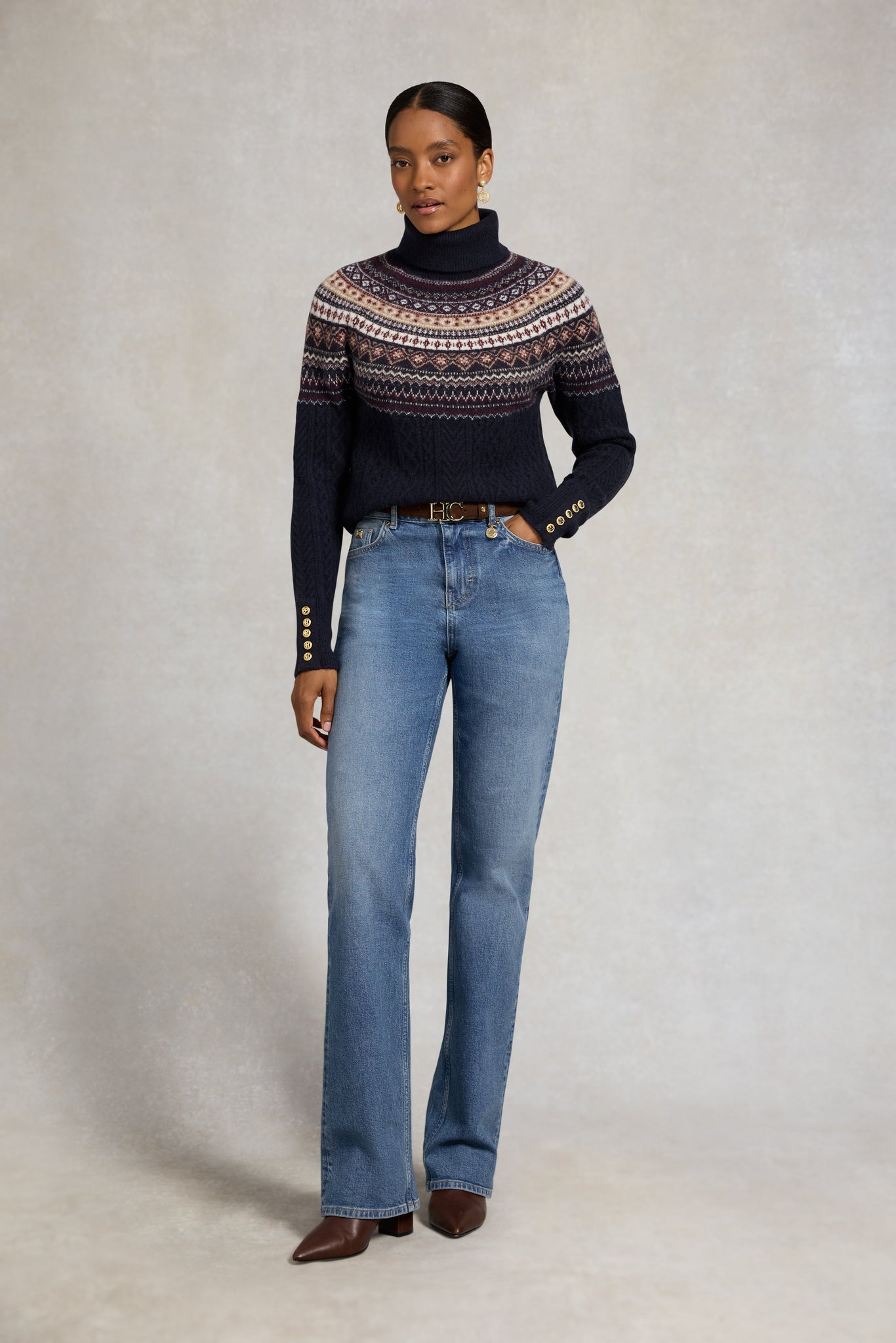 Rebecca Roll Neck Knit (Ink Navy)