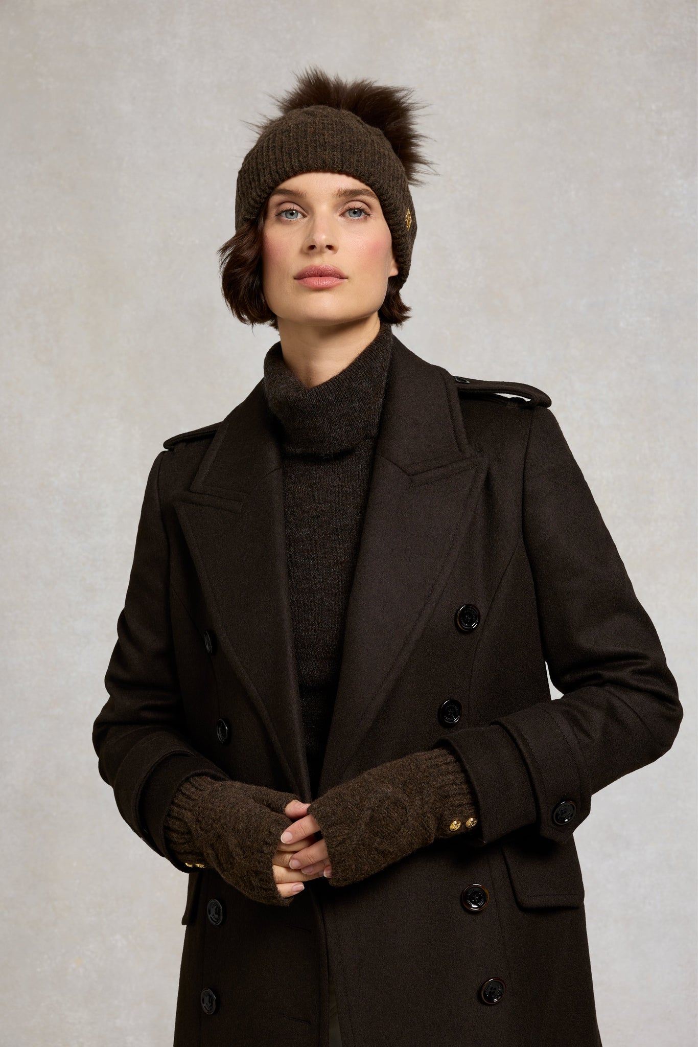 Sloane Fingerless Gloves (Chocolate)