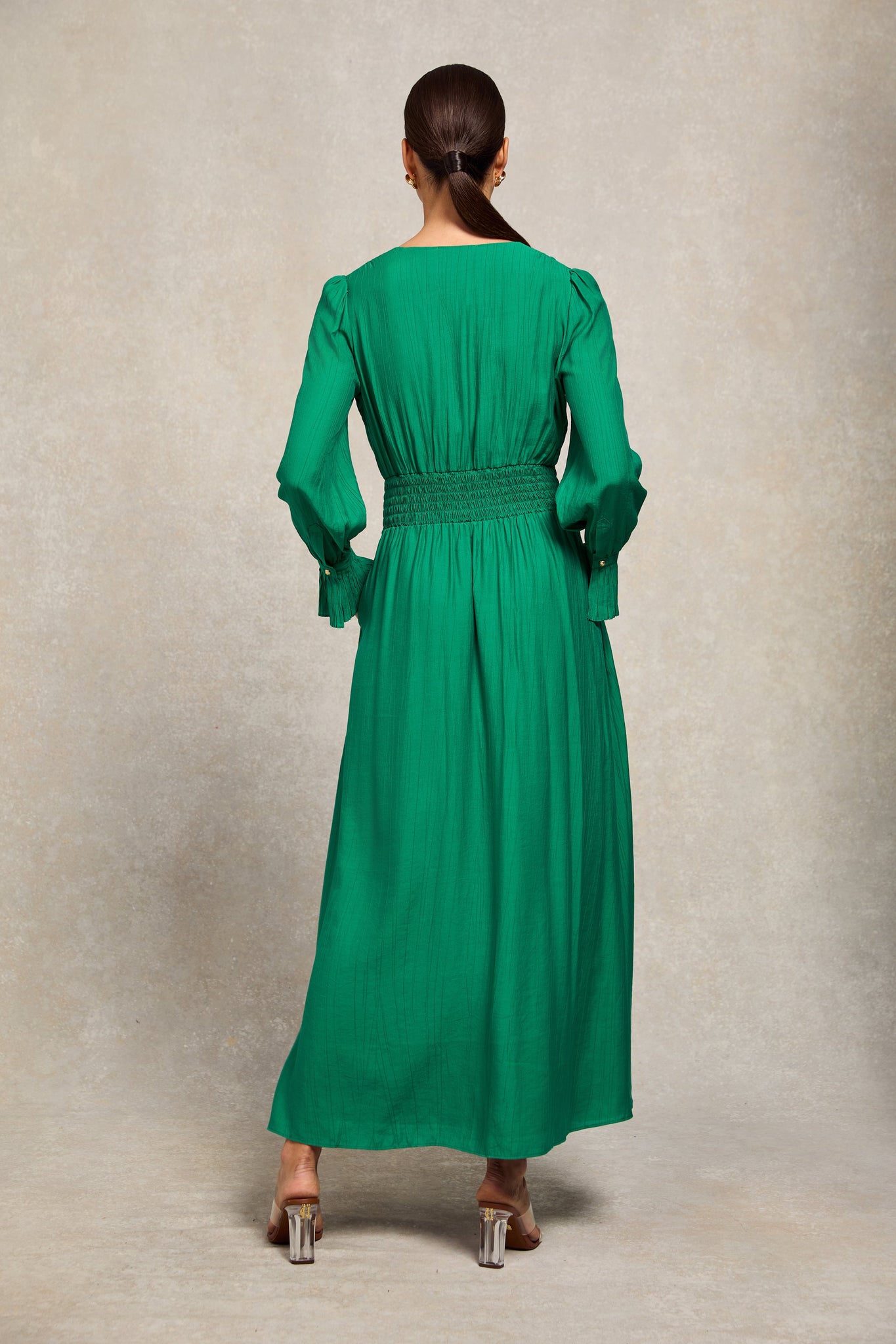 Phoebe V-Neck Maxi Dress (Jewel Green)