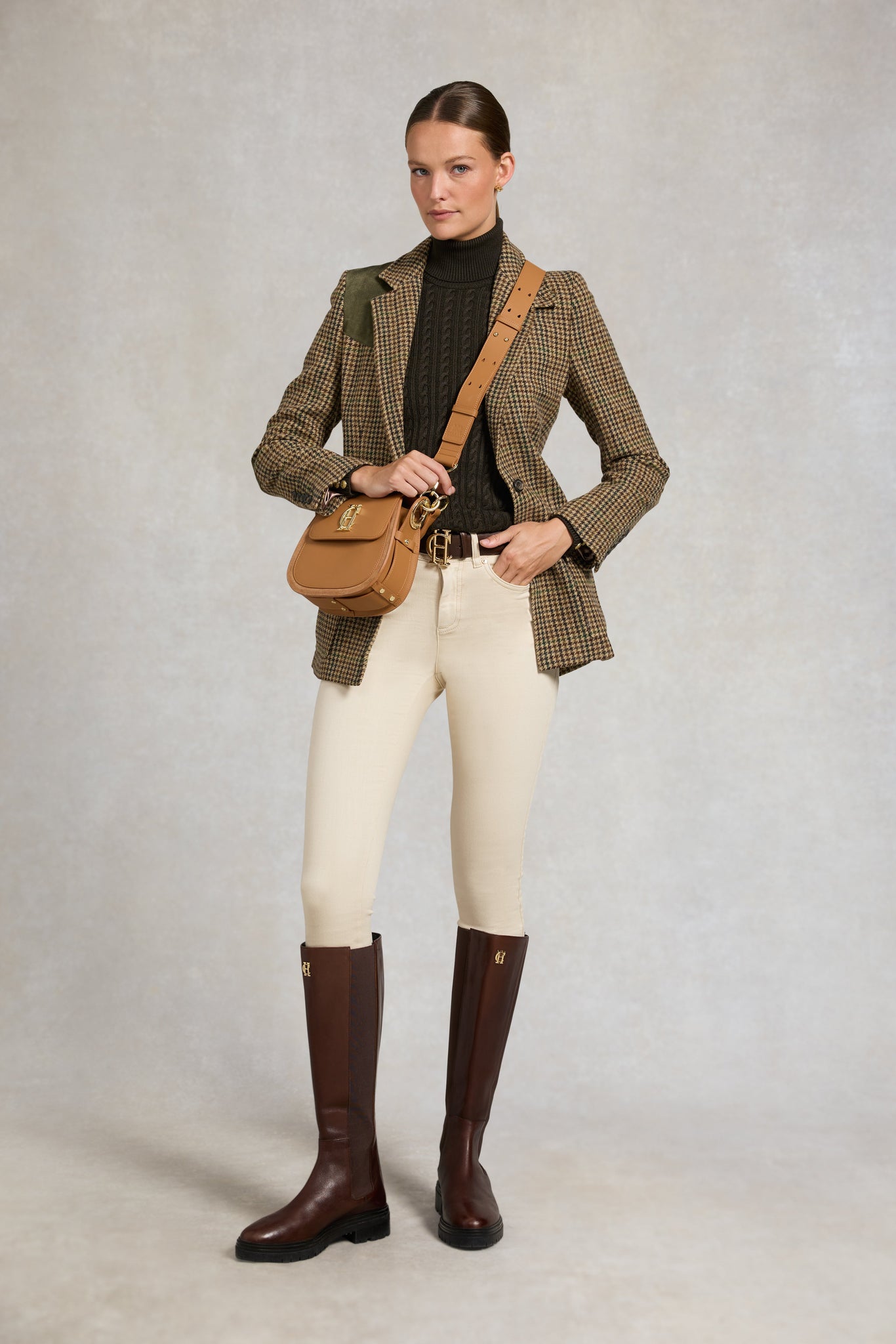 Seattle Roll Neck Cable Knit (Fern Green)