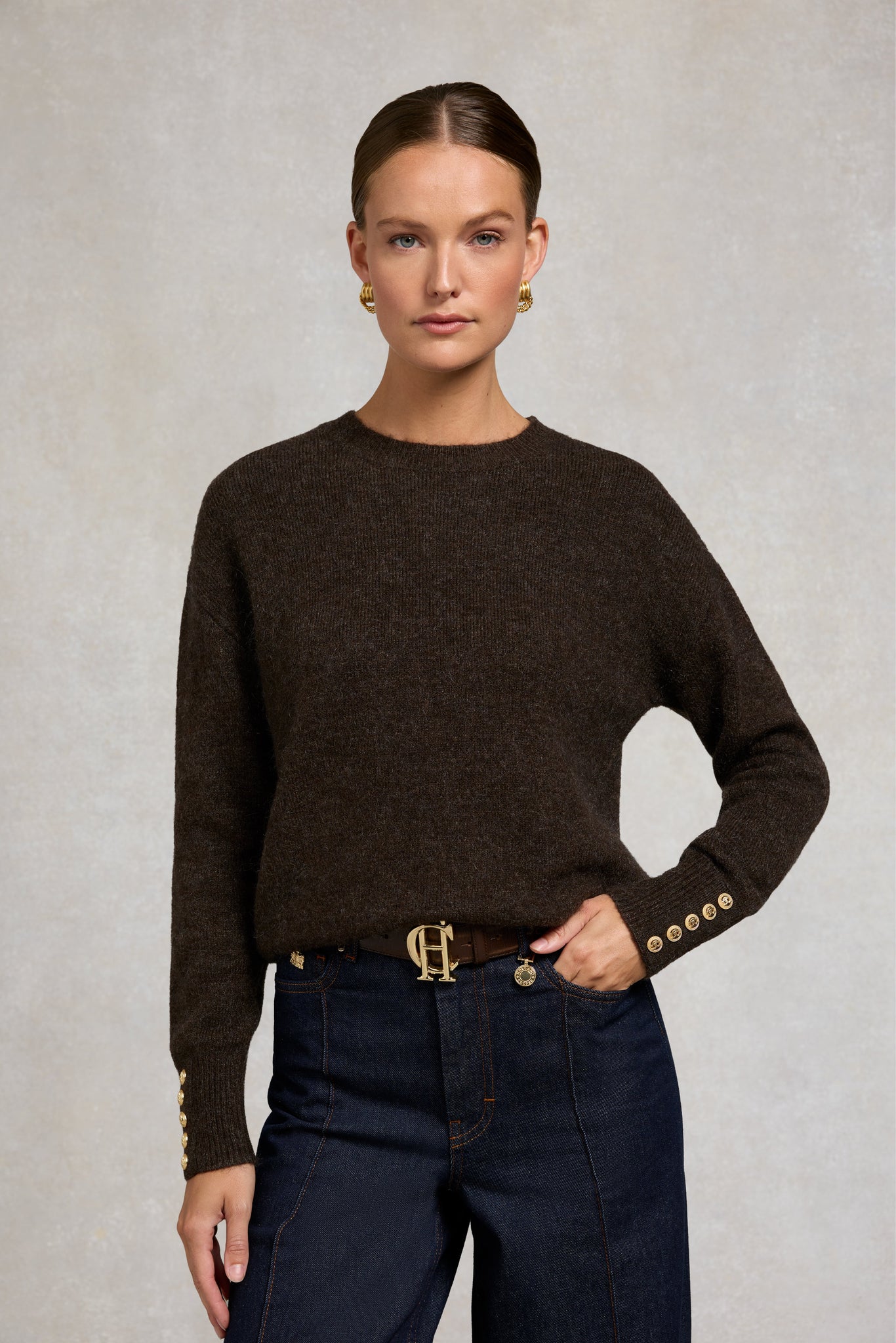 Tori Crew Neck Knit (Chocolate)