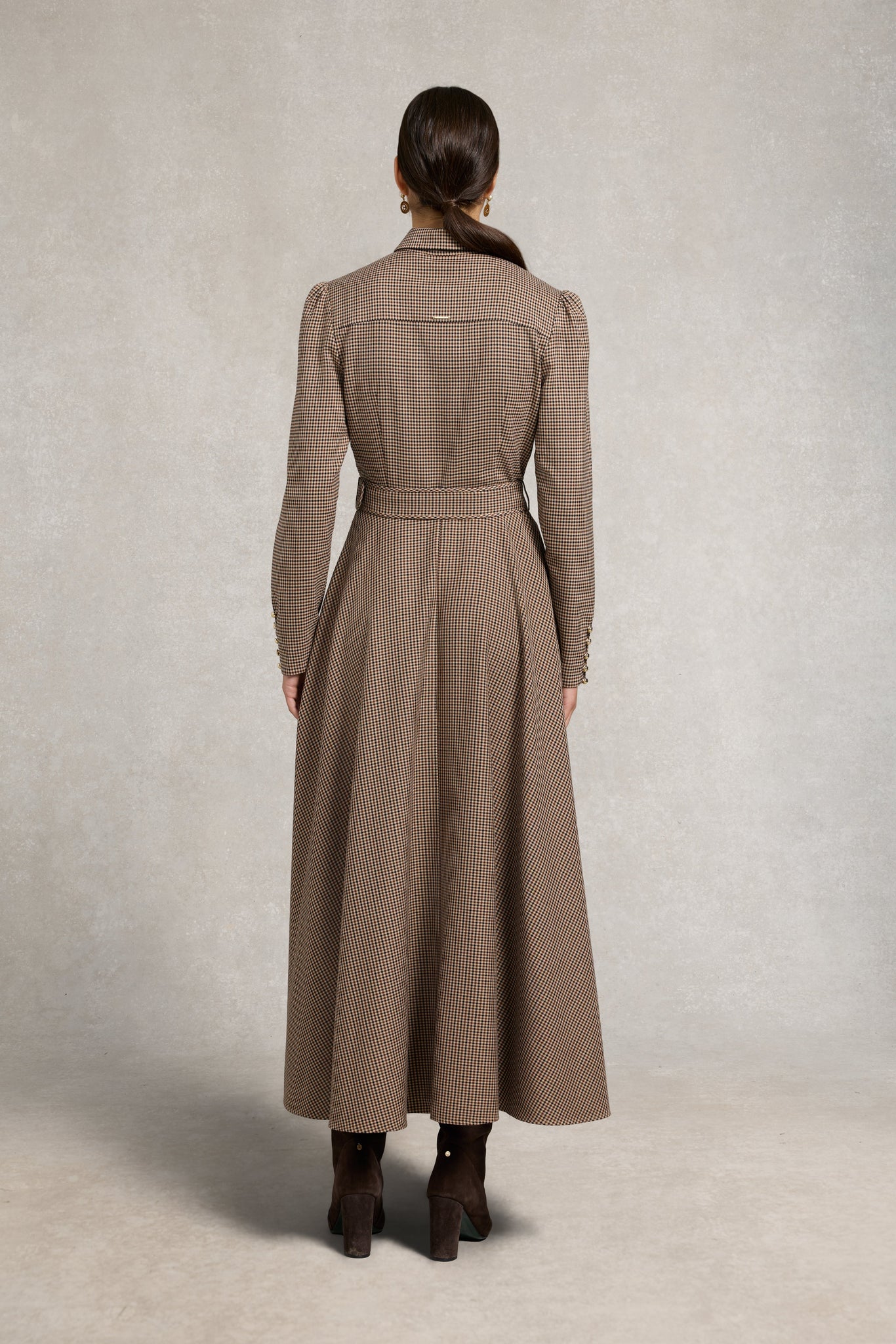 Heritage Dress (Coffee Gingham)