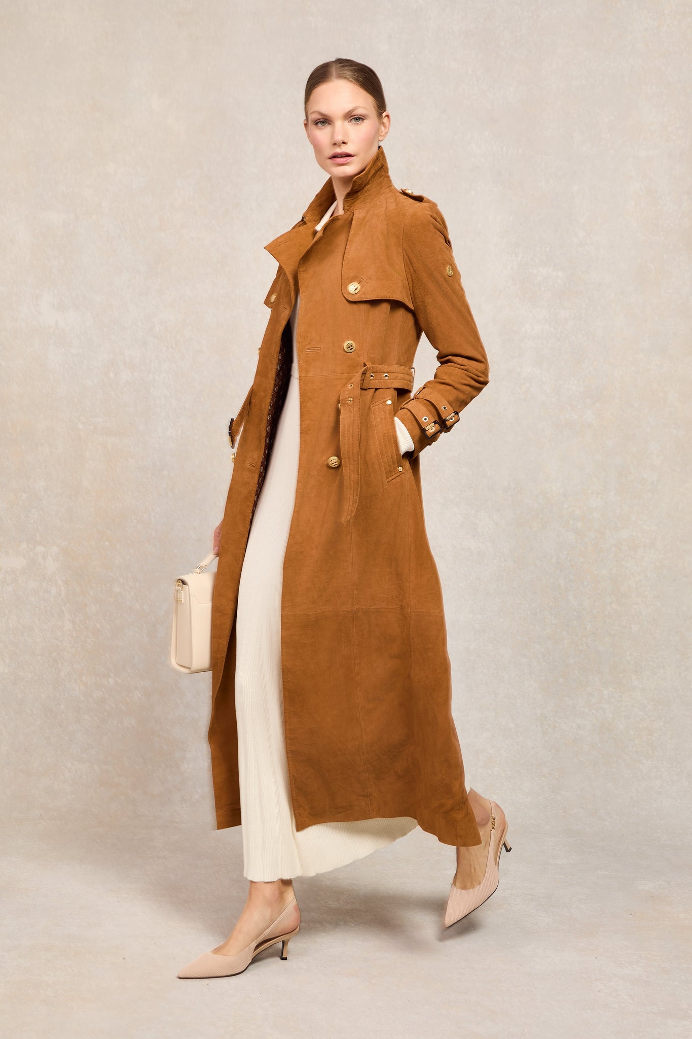 Evie Long Sleeve Knit Maxi Dress (Natural)