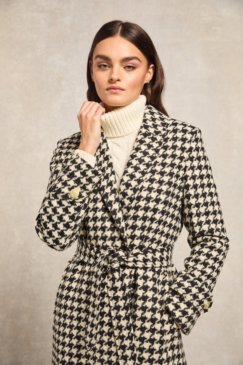 Wrap Coat (Large Scale Houndstooth)