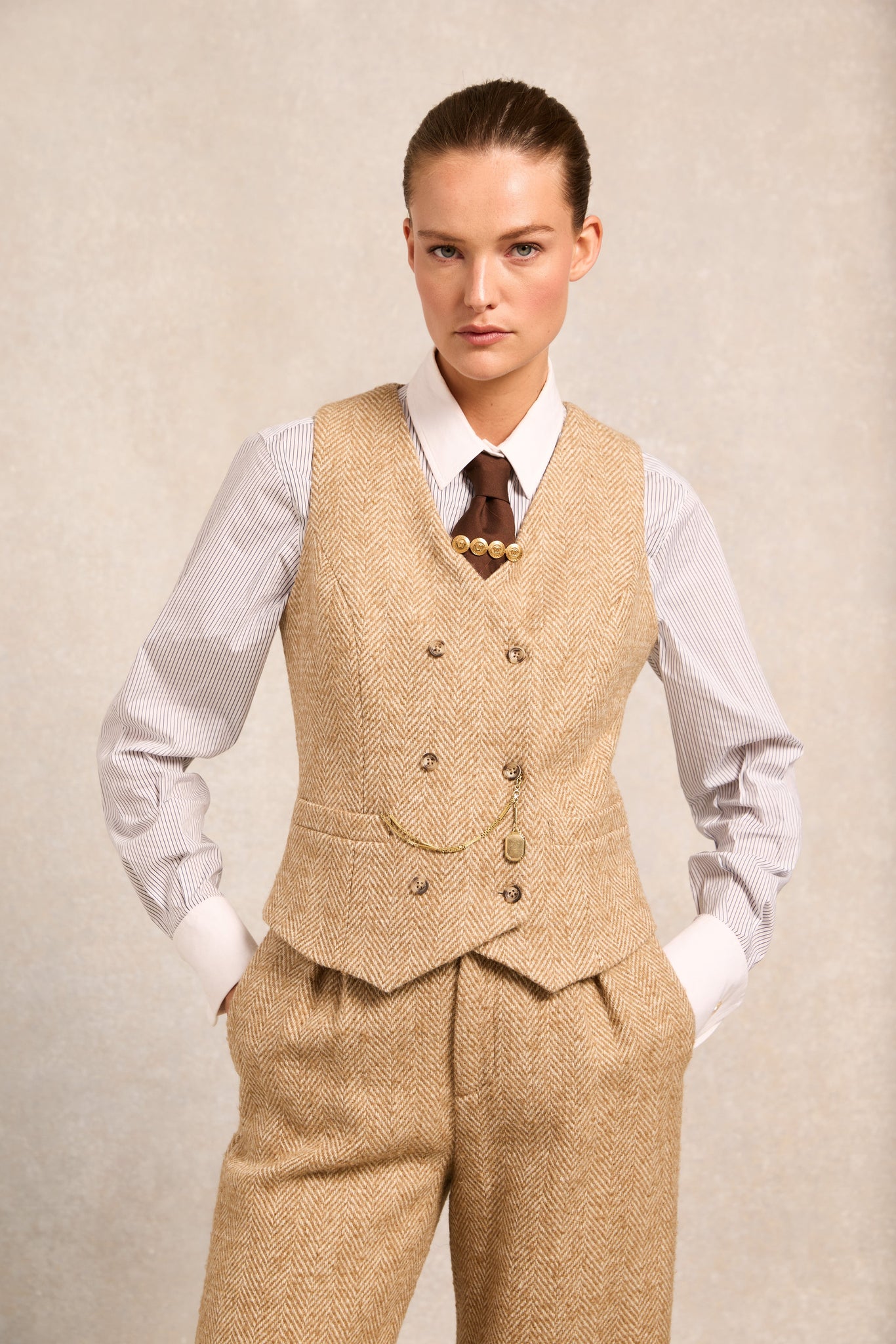 Kensington Waistcoat (Toffee Herringbone)