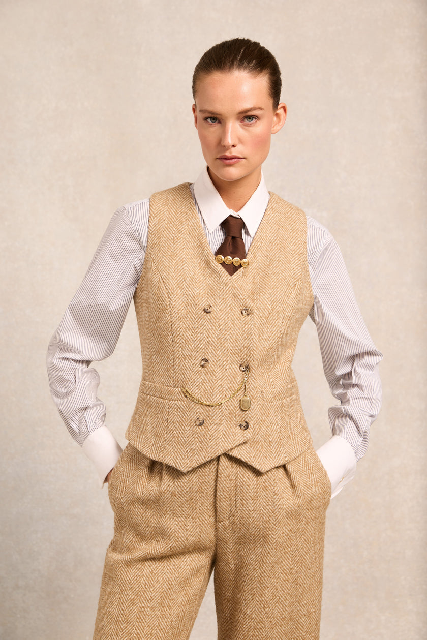 Kensington Waistcoat (Toffee Herringbone)