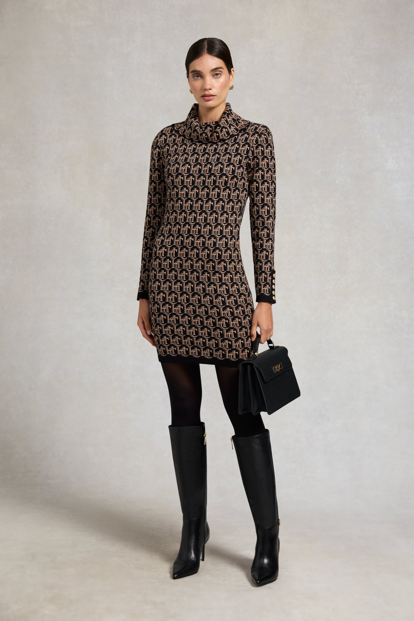 Kensington Micro Jacquard Dress (Black)