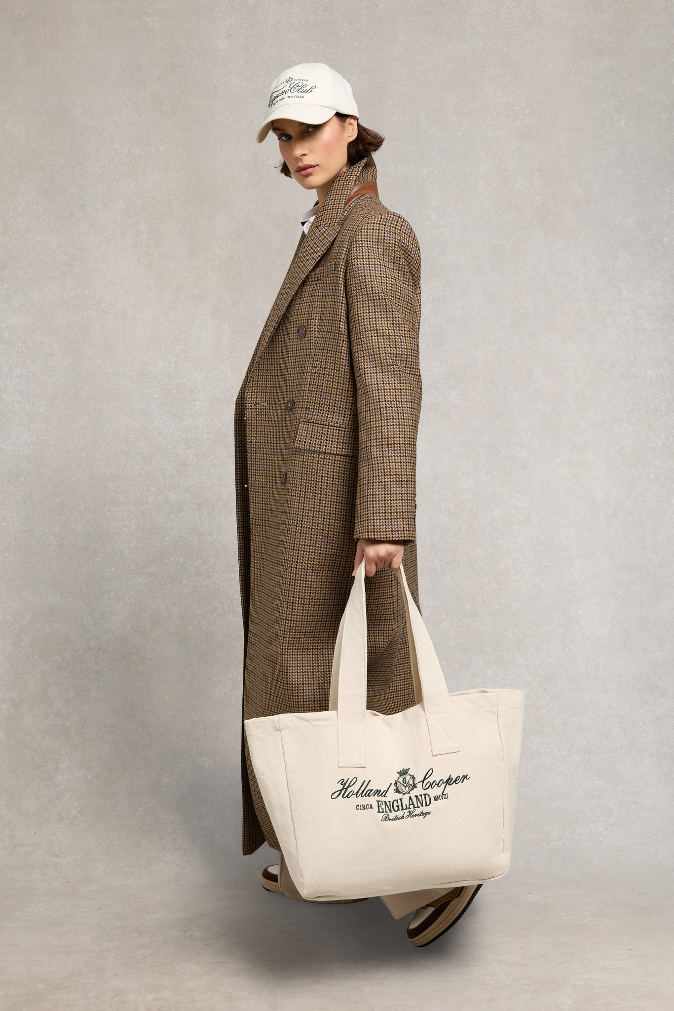 Essential Tote Bag (Ecru Racing Green)