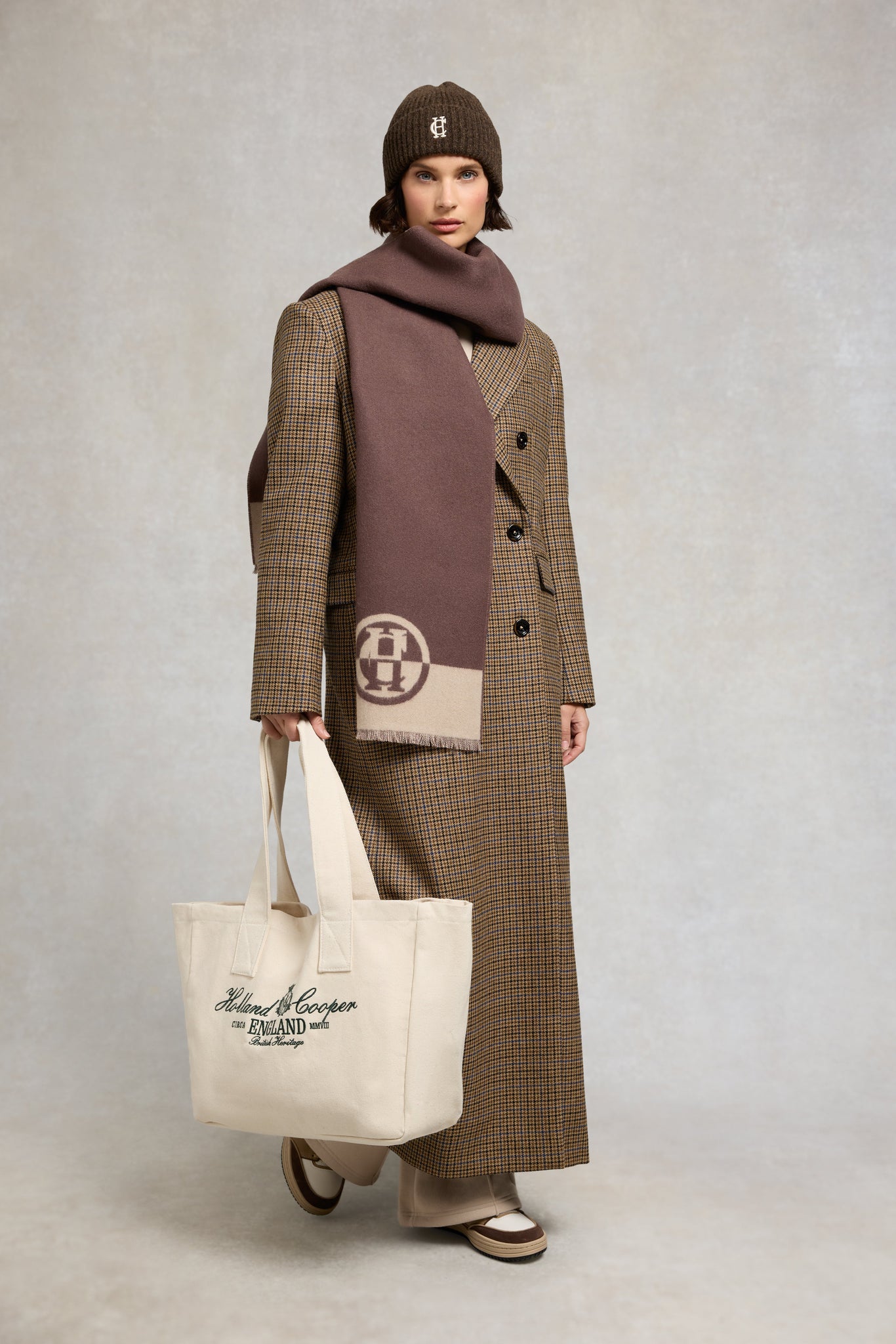 Jacquard Scarf (Chocolate Taupe)