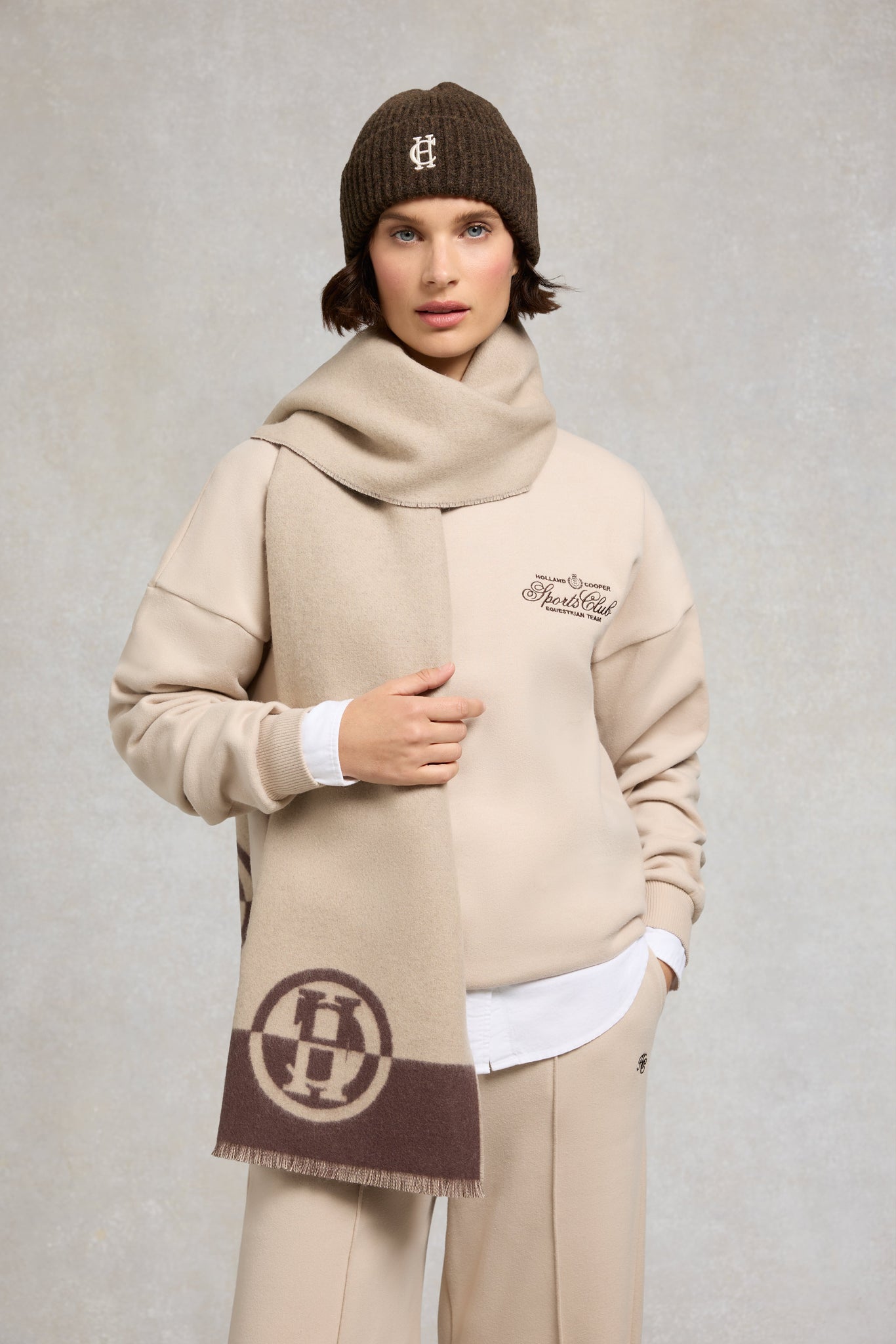 Jacquard Scarf (Chocolate Taupe)