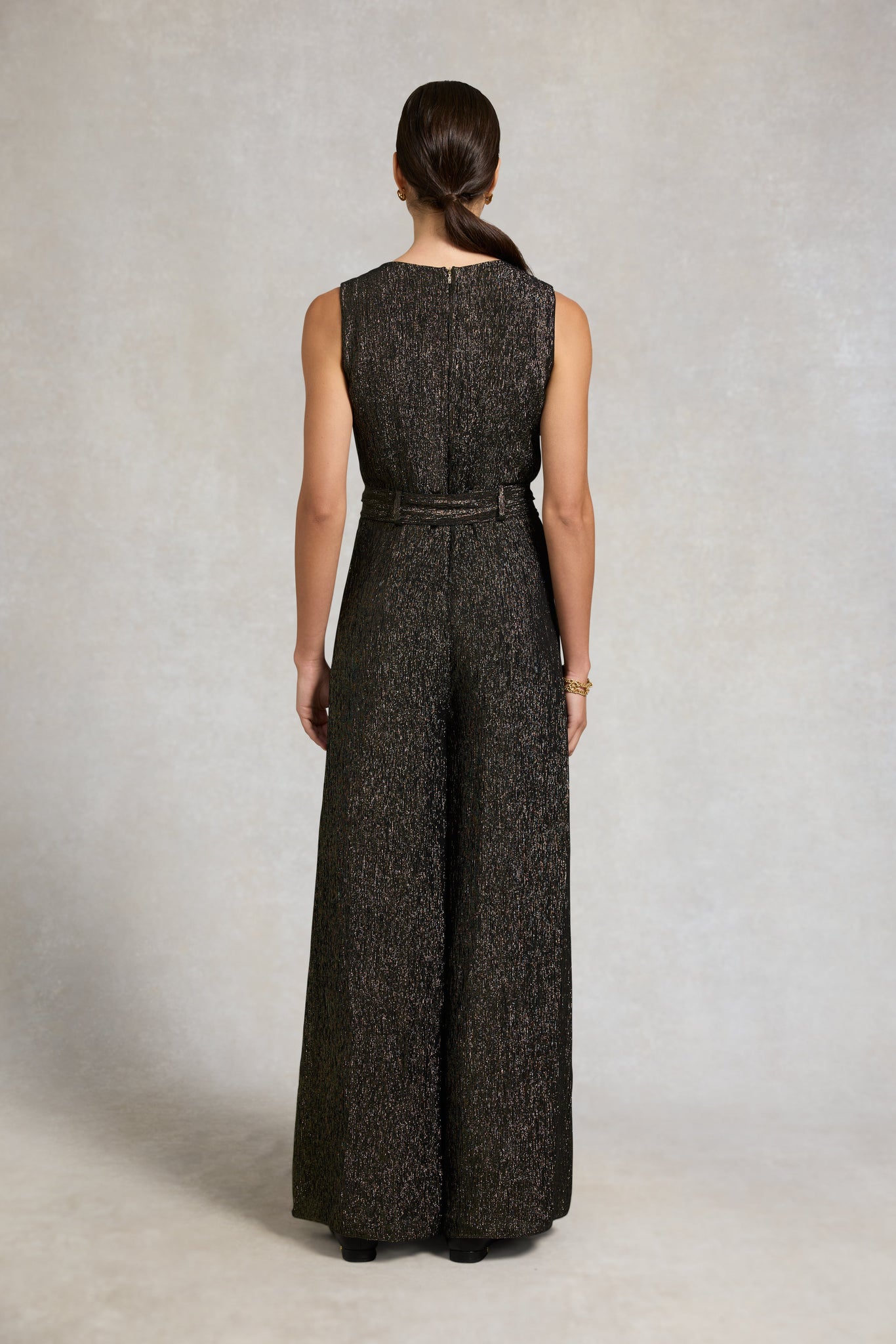 Nicole Jumpsuit (Gold Sparkle)