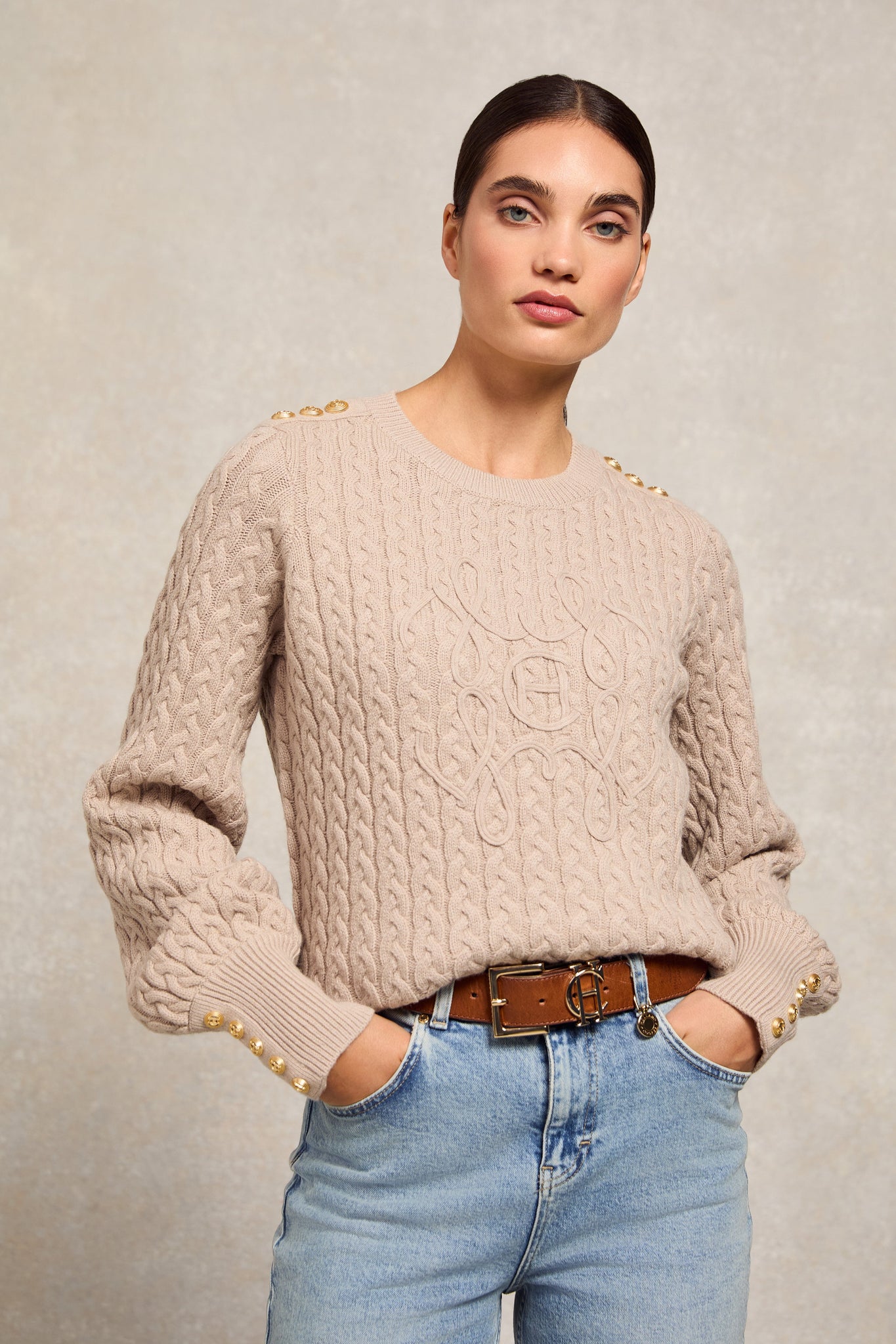 Harriet Crew Neck Knit (Taupe)