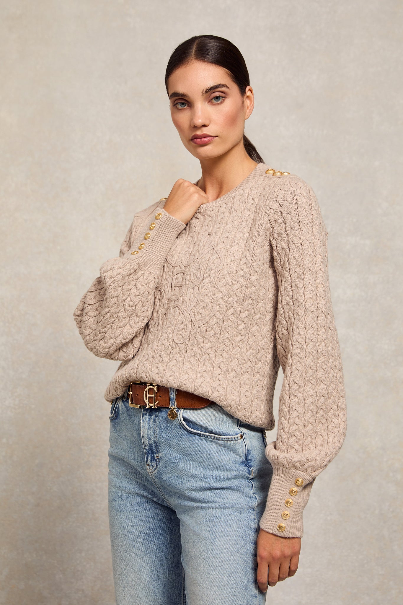 Harriet Crew Neck Knit (Taupe)