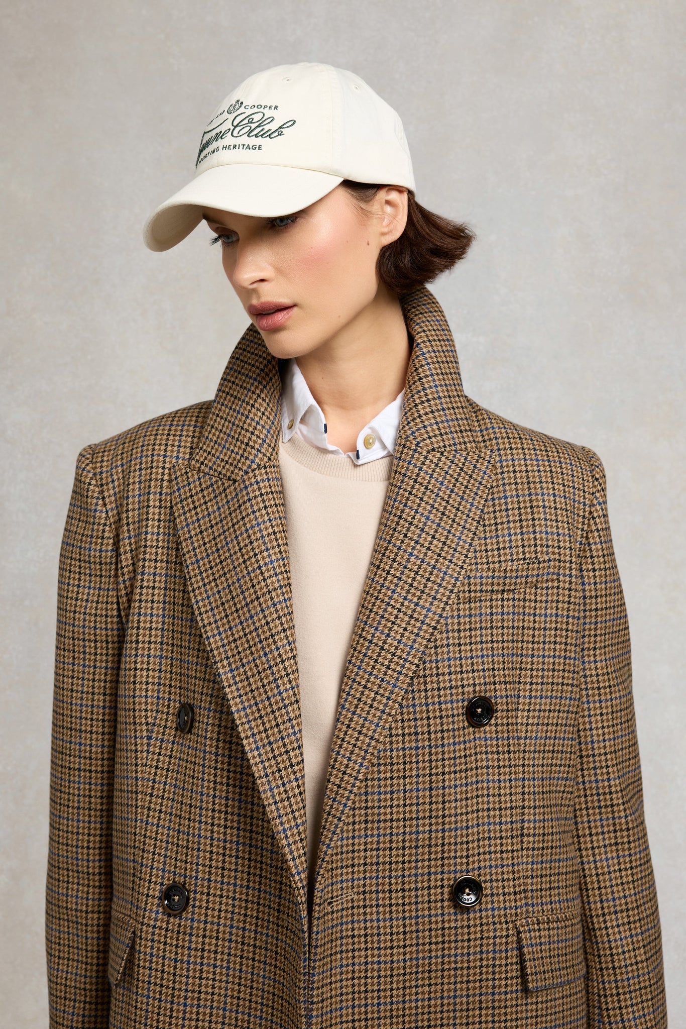 Equine Club Cap (Racing Green Ecru)