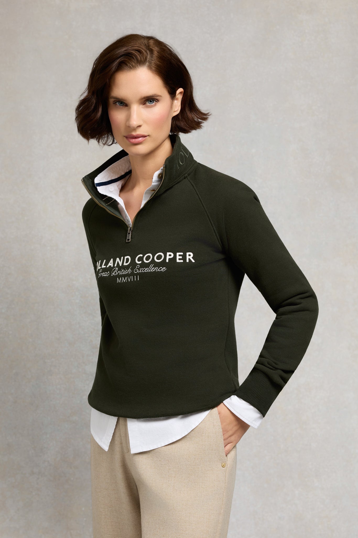 Sporting Goods Zip Henley (Racing Green)