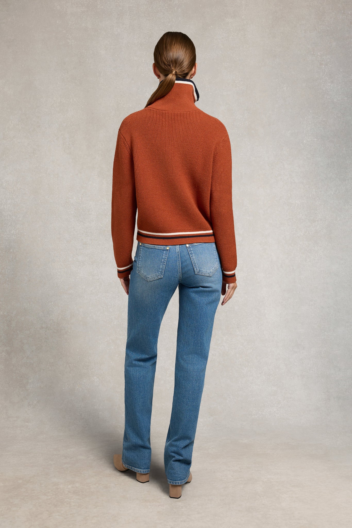 Jessica Quarter Zip Knit (Caramel)