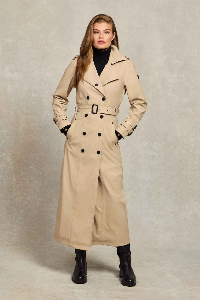 Full Length Kendal Waterproof Trench Coat (Stone)