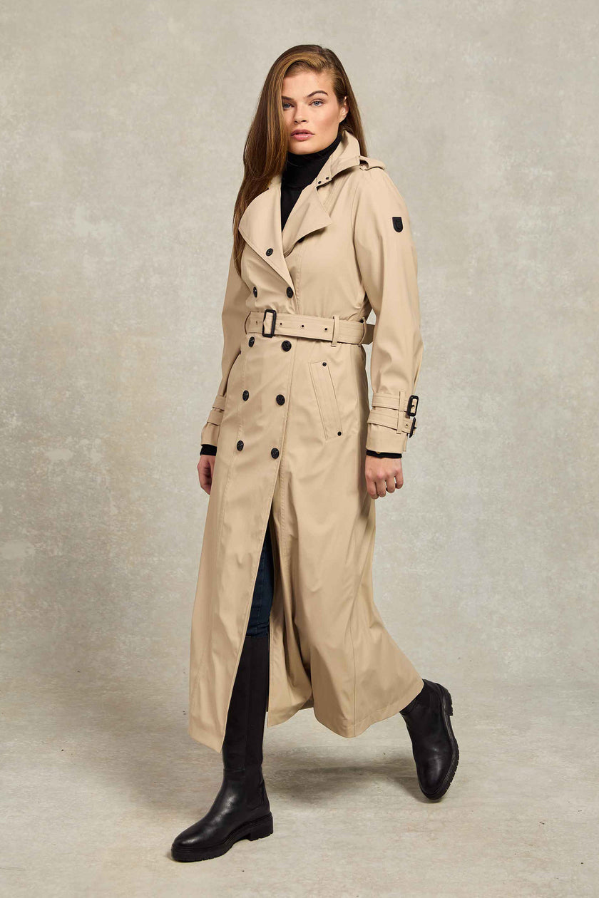 Full Length Kendal Waterproof Trench Coat (Stone)