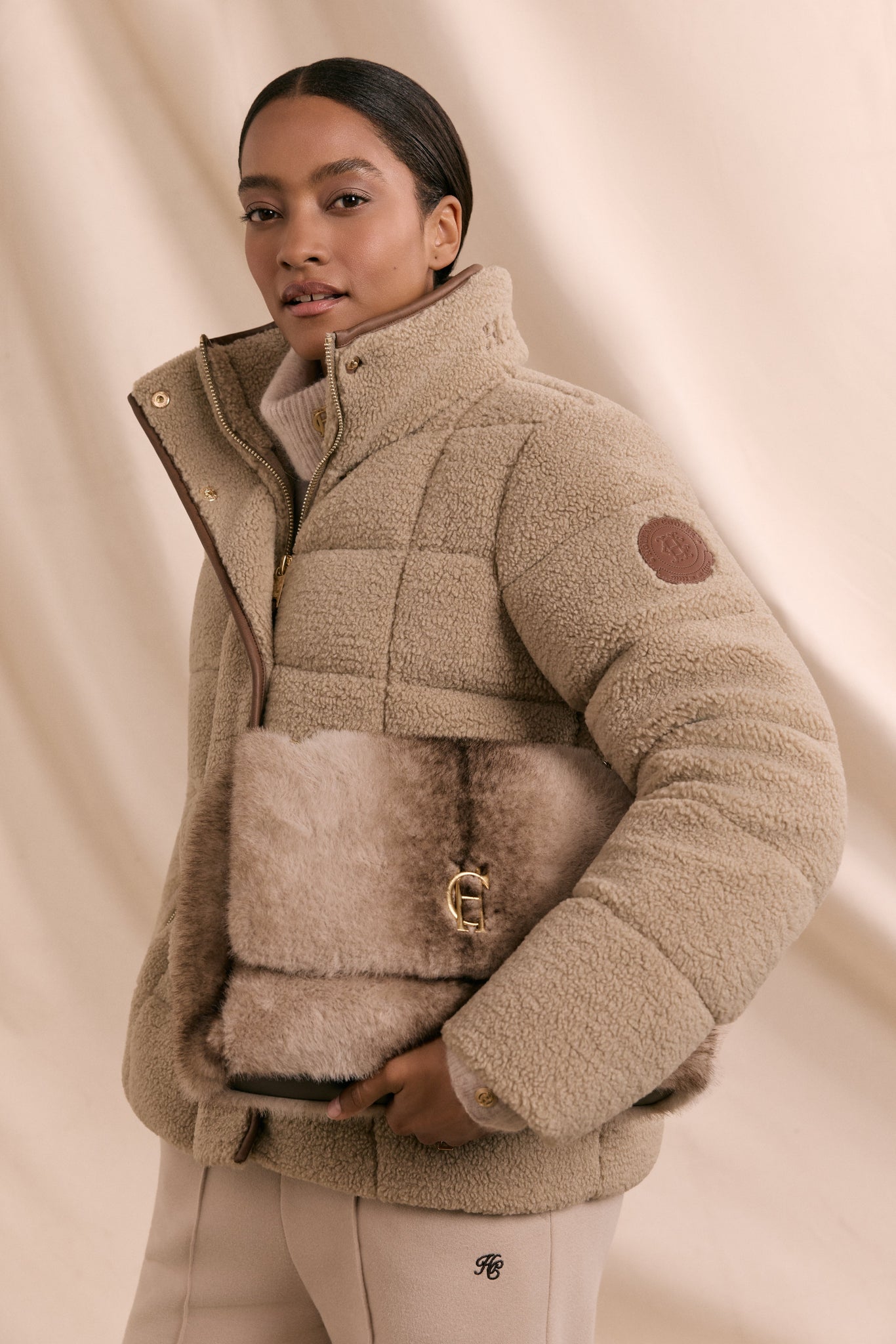 Crawford Padded Jacket (Natural Borg)