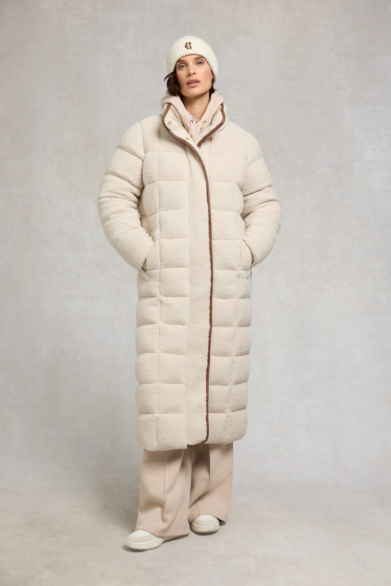 Classic Embroidered Beanie (Cream)