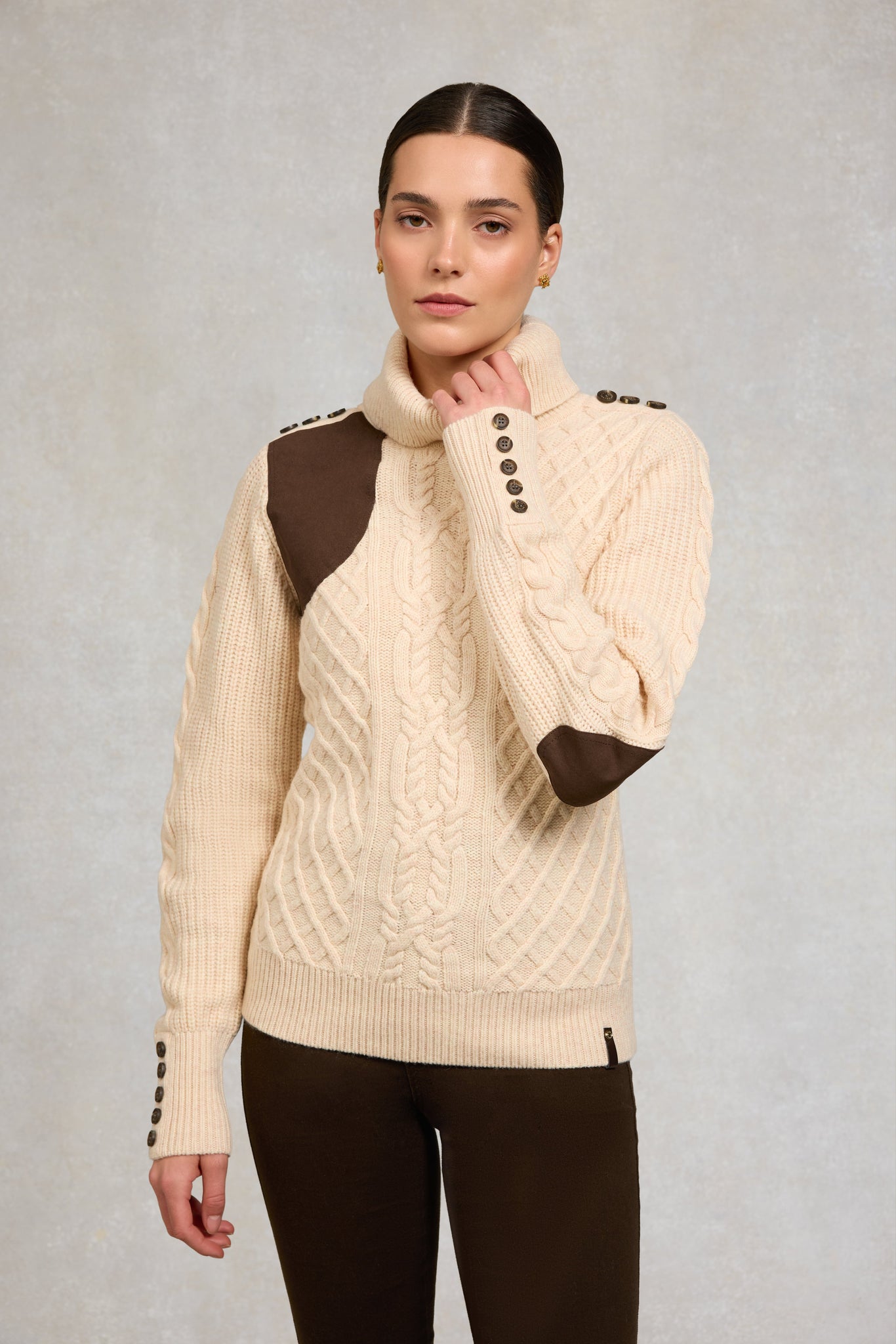 Country Roll Neck Knit (Oatmeal)