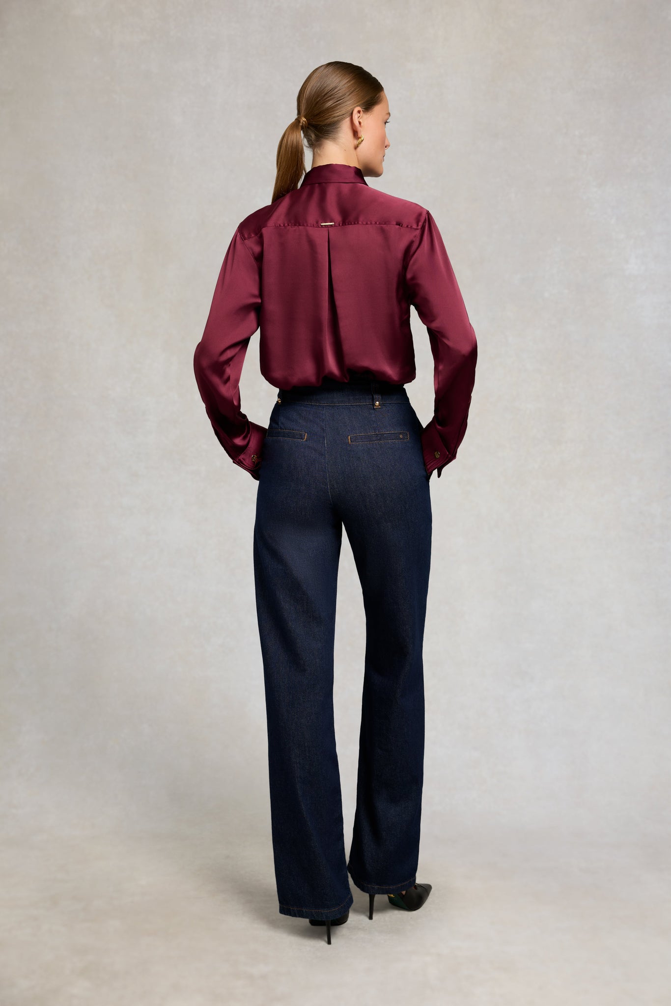Georgina Satin Shirt (Mulberry)