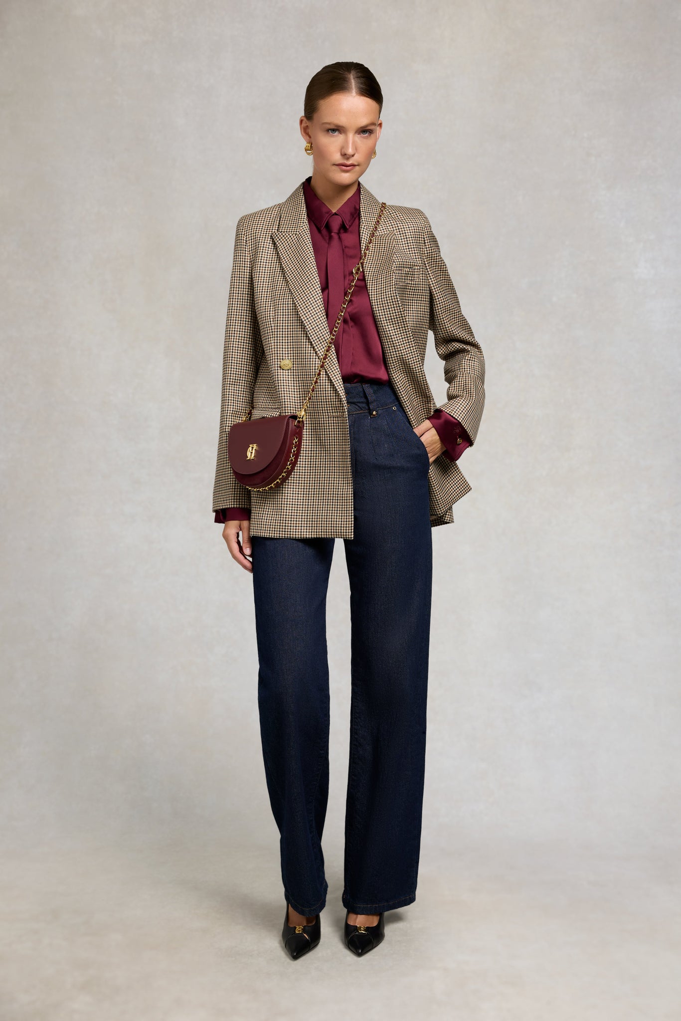 Georgina Satin Shirt (Mulberry)