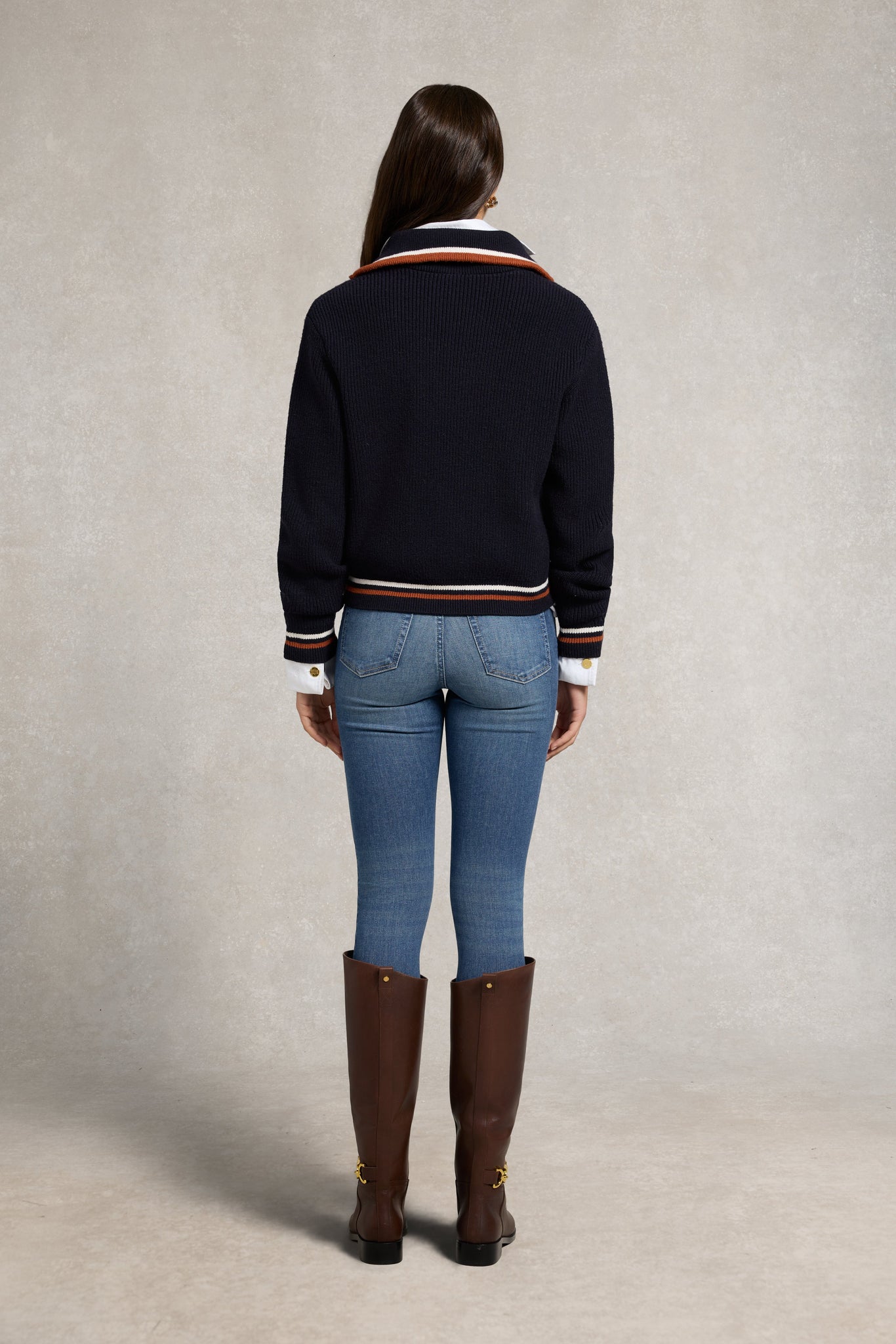 Jessica Quarter Zip Knit (Ink Navy)