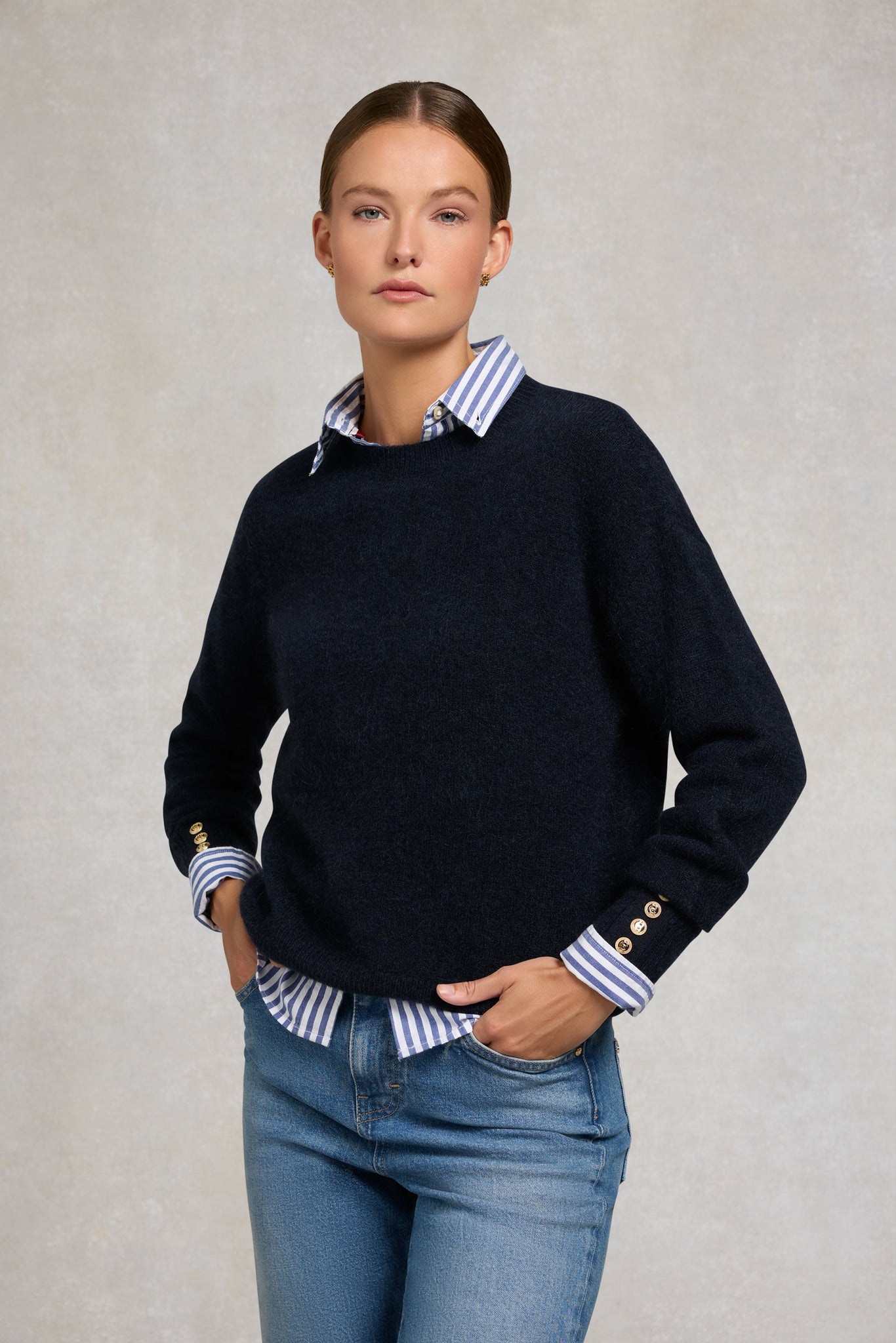 Tori Crew Neck Knit (Ink Navy)