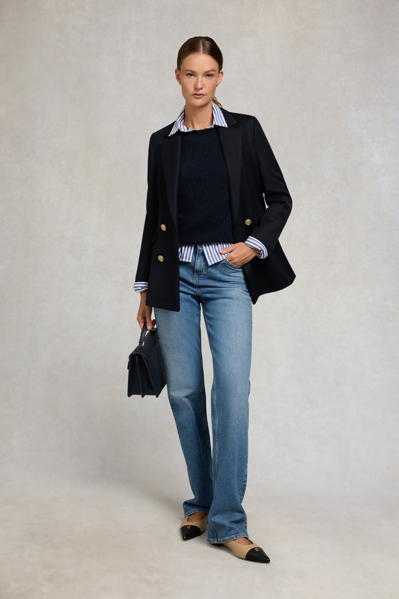 Tori Crew Neck Knit (Ink Navy)