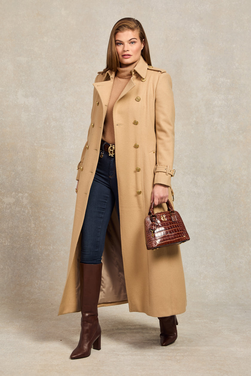 Full Length Marlborough Trench Coat (Camel)