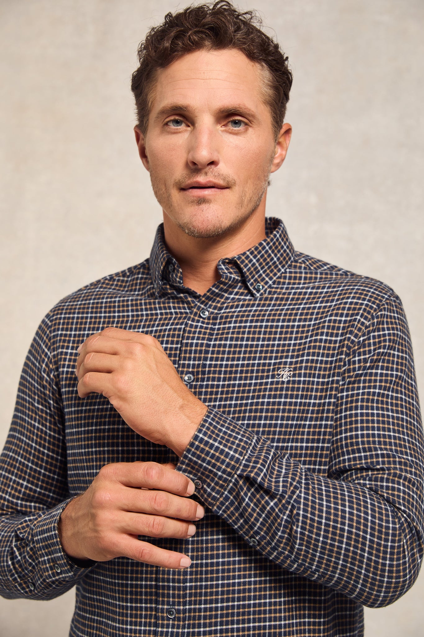 Classic Button Down Shirt (Cheltenham Navy Check)