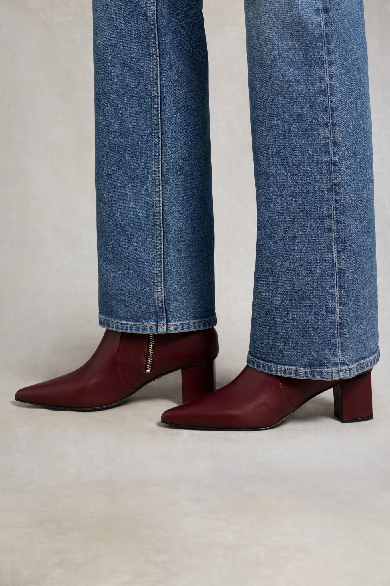 Regency Mid Heel Ankle Boot (Oxblood)