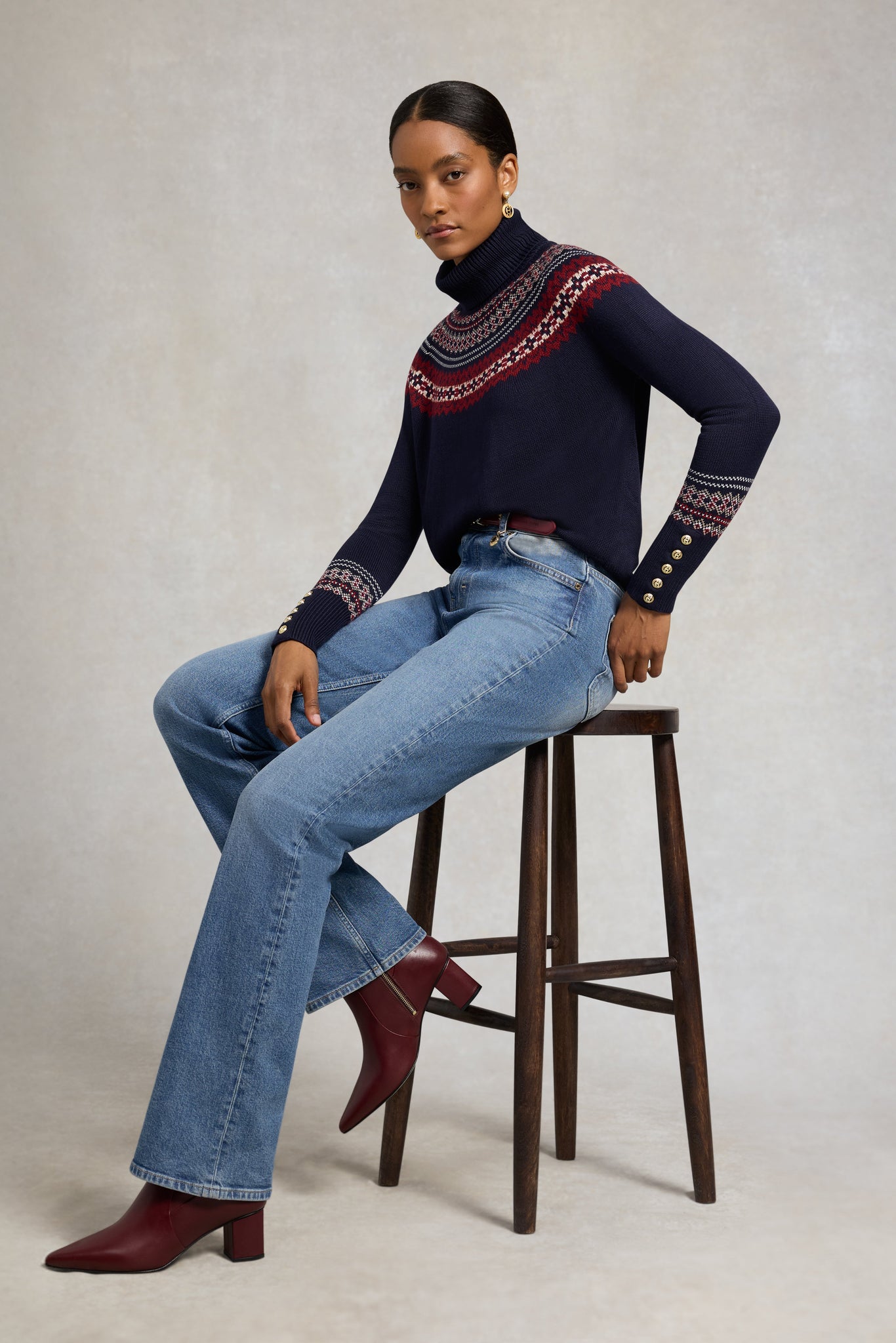 Regency Mid Heel Ankle Boot (Oxblood)