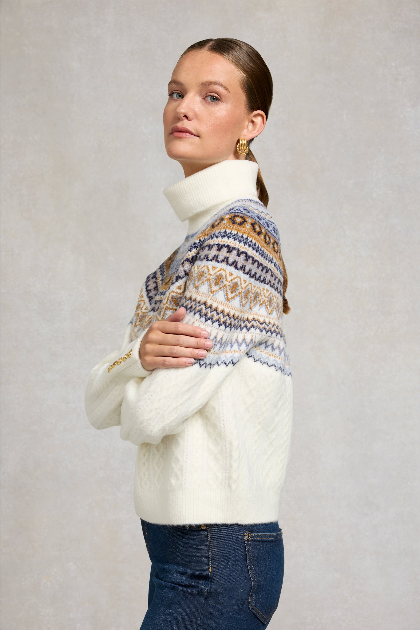 Rebecca Roll Neck Knit (Natural)